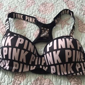 Vs pink padded push up sports bra